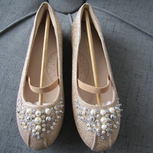 Cute Sparkly Crystal Pearl Ballet Flats - Picture 5 of 5
